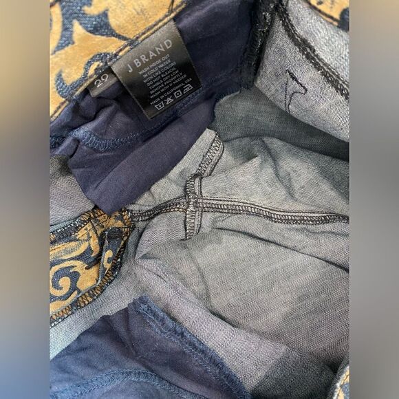 J Brand Gold Brocade Skinny Jean - Picture 12 of 12